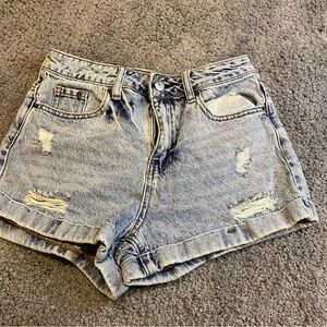 PacSun Light Blue Distressed Jean Shorts